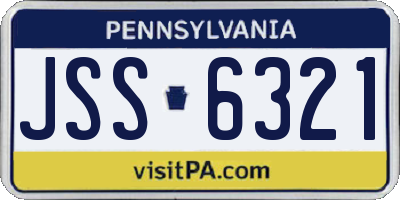 PA license plate JSS6321