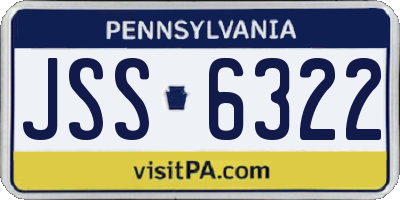 PA license plate JSS6322