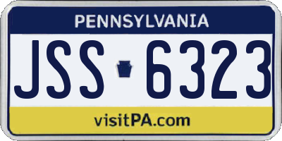 PA license plate JSS6323