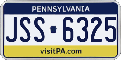 PA license plate JSS6325