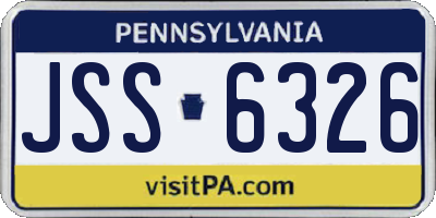 PA license plate JSS6326