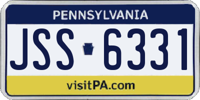 PA license plate JSS6331