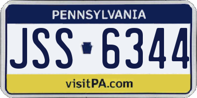 PA license plate JSS6344