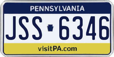 PA license plate JSS6346