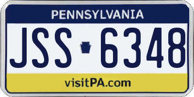 PA license plate JSS6348