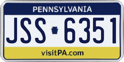 PA license plate JSS6351