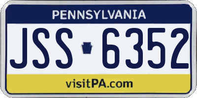 PA license plate JSS6352