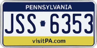 PA license plate JSS6353