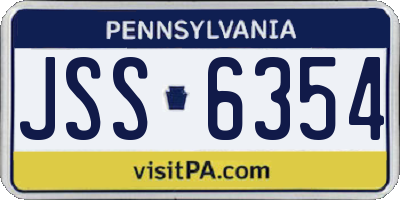 PA license plate JSS6354