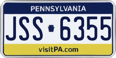 PA license plate JSS6355