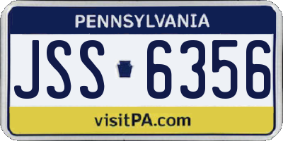 PA license plate JSS6356