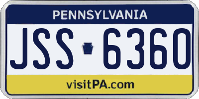 PA license plate JSS6360
