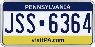 PA license plate JSS6364