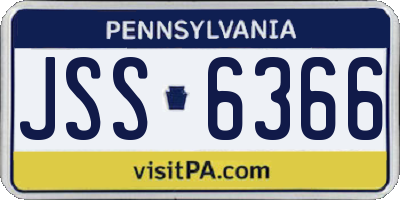 PA license plate JSS6366