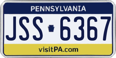 PA license plate JSS6367