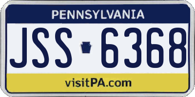 PA license plate JSS6368