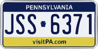 PA license plate JSS6371