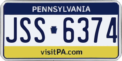 PA license plate JSS6374