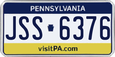 PA license plate JSS6376