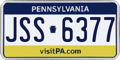 PA license plate JSS6377