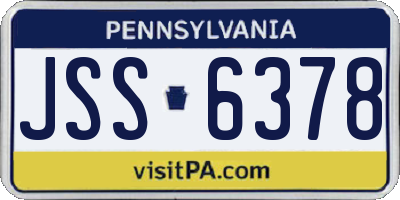 PA license plate JSS6378