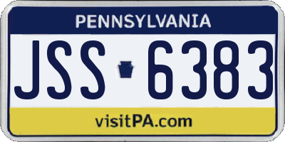 PA license plate JSS6383