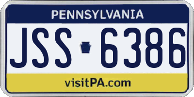 PA license plate JSS6386