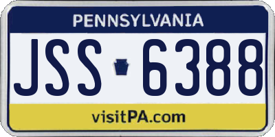 PA license plate JSS6388