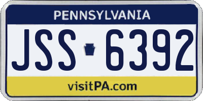 PA license plate JSS6392