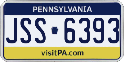 PA license plate JSS6393