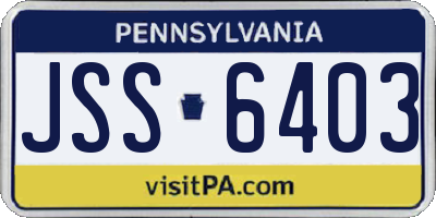 PA license plate JSS6403