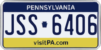 PA license plate JSS6406