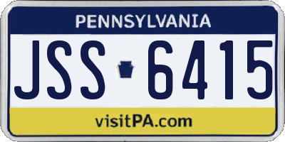 PA license plate JSS6415