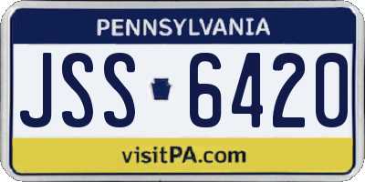 PA license plate JSS6420