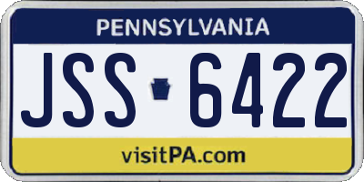 PA license plate JSS6422