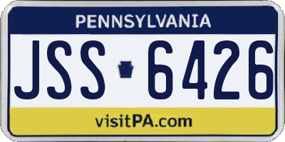 PA license plate JSS6426