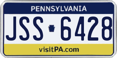 PA license plate JSS6428
