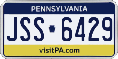PA license plate JSS6429