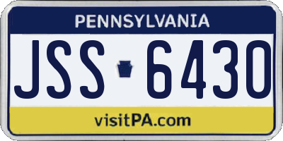 PA license plate JSS6430