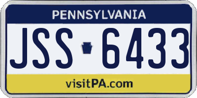 PA license plate JSS6433