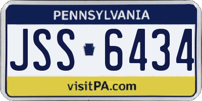 PA license plate JSS6434