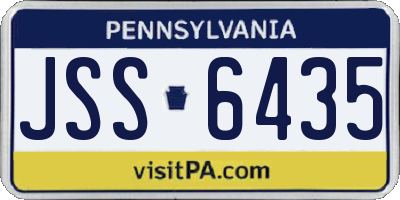 PA license plate JSS6435