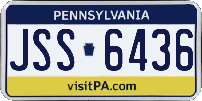 PA license plate JSS6436