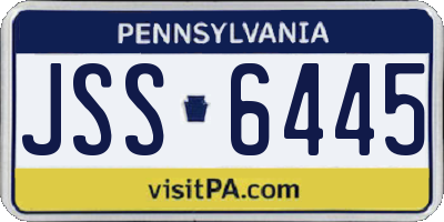PA license plate JSS6445