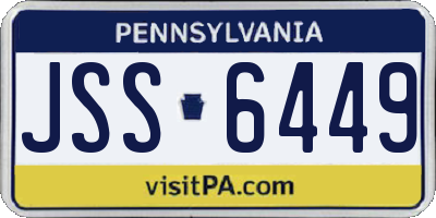 PA license plate JSS6449