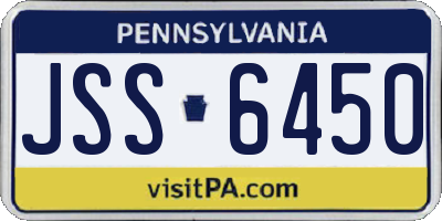 PA license plate JSS6450