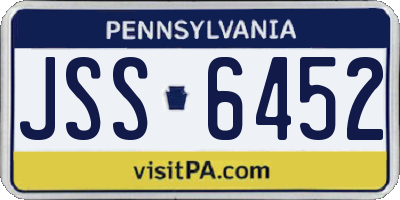PA license plate JSS6452
