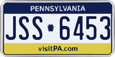 PA license plate JSS6453