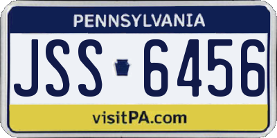 PA license plate JSS6456