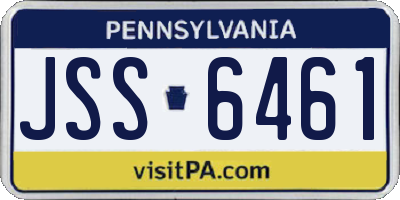 PA license plate JSS6461